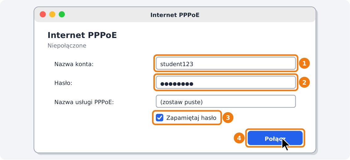 Step 5: Enter your login and password, click “Connect”
