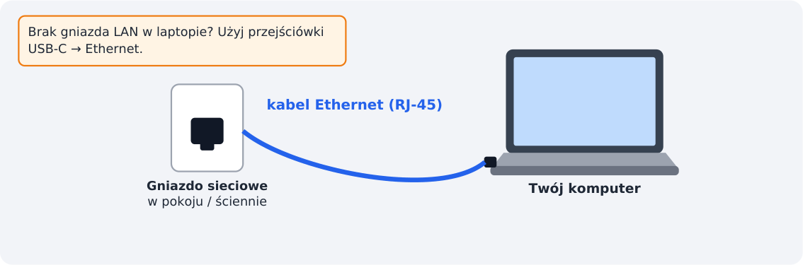 Step 1: Plug in the network cable