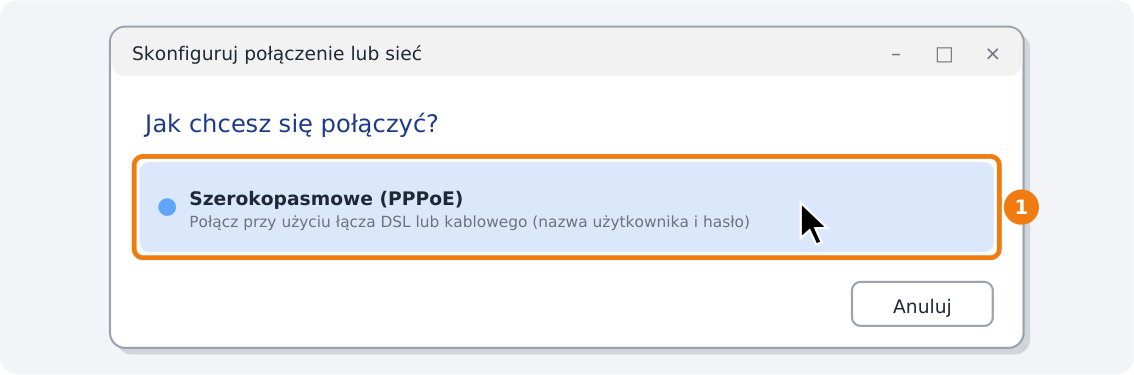 Step 5: Click “Broadband (PPPoE)”